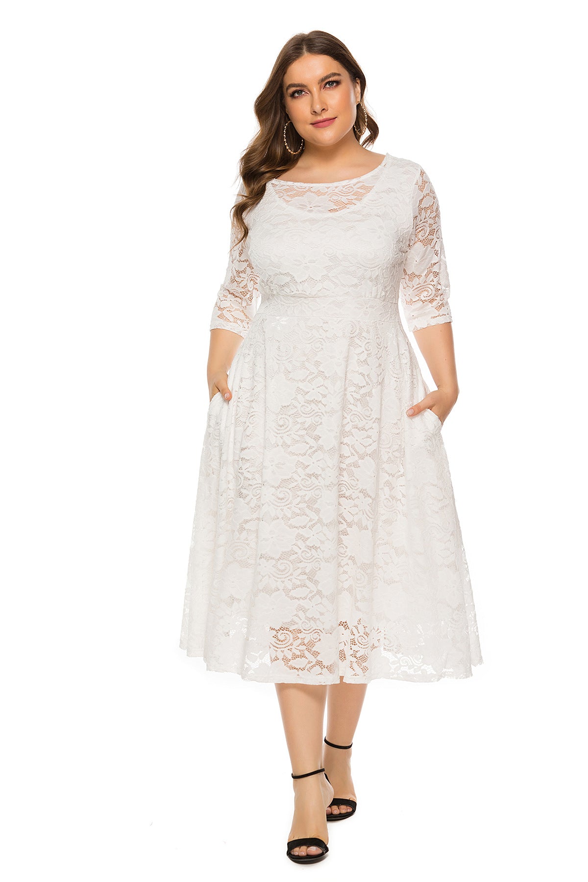 Plus Size Lace Evening Dress