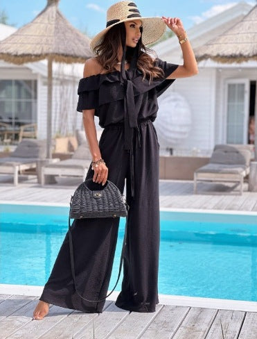 Sexy Off The Shoulder Slim Waist Jumpsuits