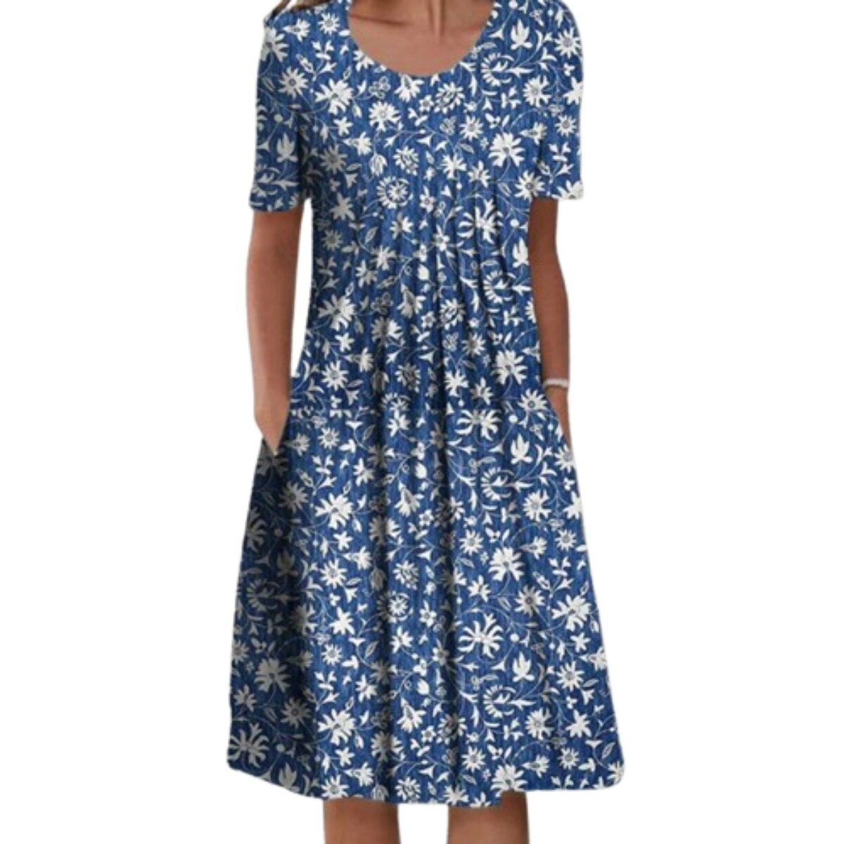 Plus Size Women's Floral Print Short Sleeve Dress