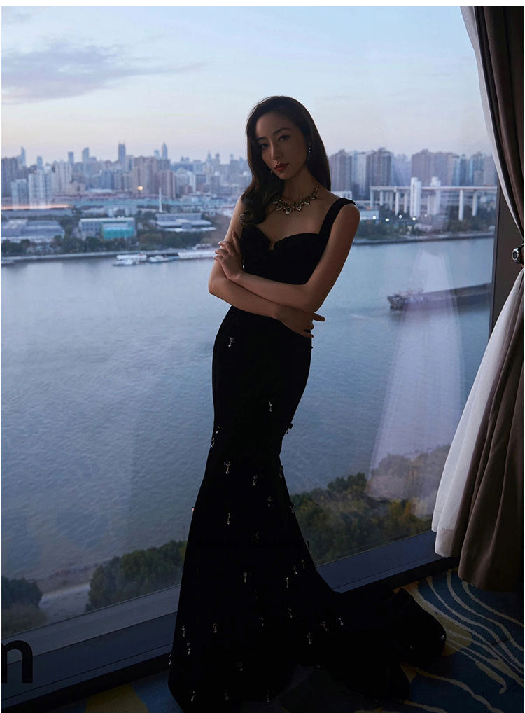 Sexy Black Mermaid Evening Dresses Birthday Dresses