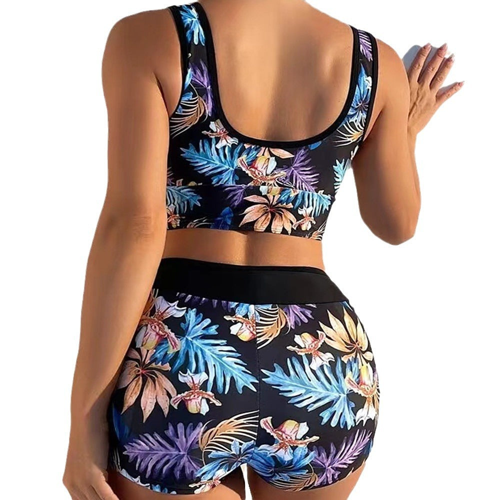 Sexy Floral Print  Summer Boxer Swimsuits