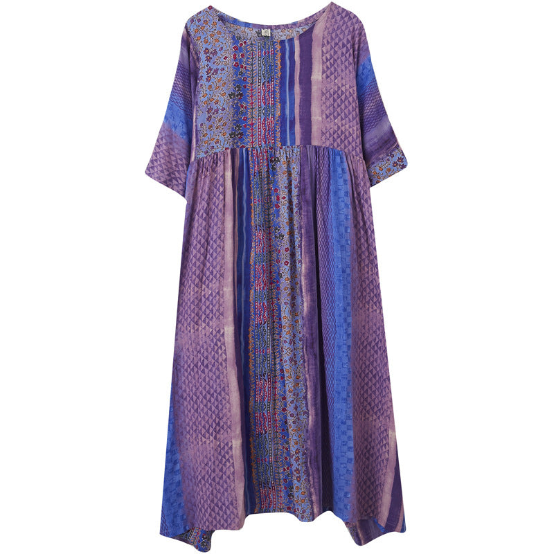 Purple Summer Women Long Loose Dresses-Dresses-Purple-One Size-Free Shipping at meselling99