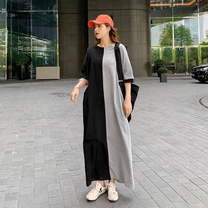 Super Plus Sizes Loose Long Maxi Dresses-Cozy Dresses-Black-M-Free Shipping at meselling99