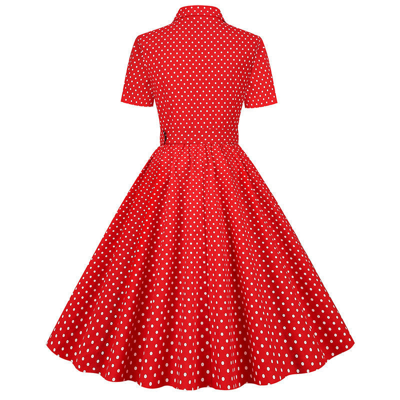 Vintage Polka Dot Short Sleeves Dresses-Dresses-Free Shipping at meselling99