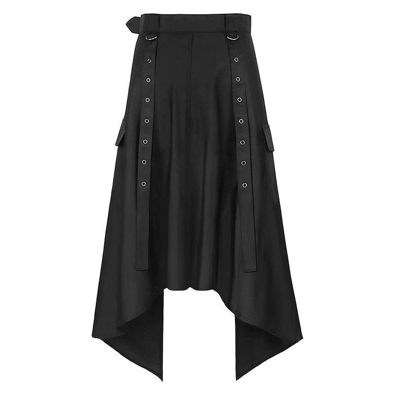 Dark Rock Punk Ashes Series Gothic Asymmetrical Skirt for Men