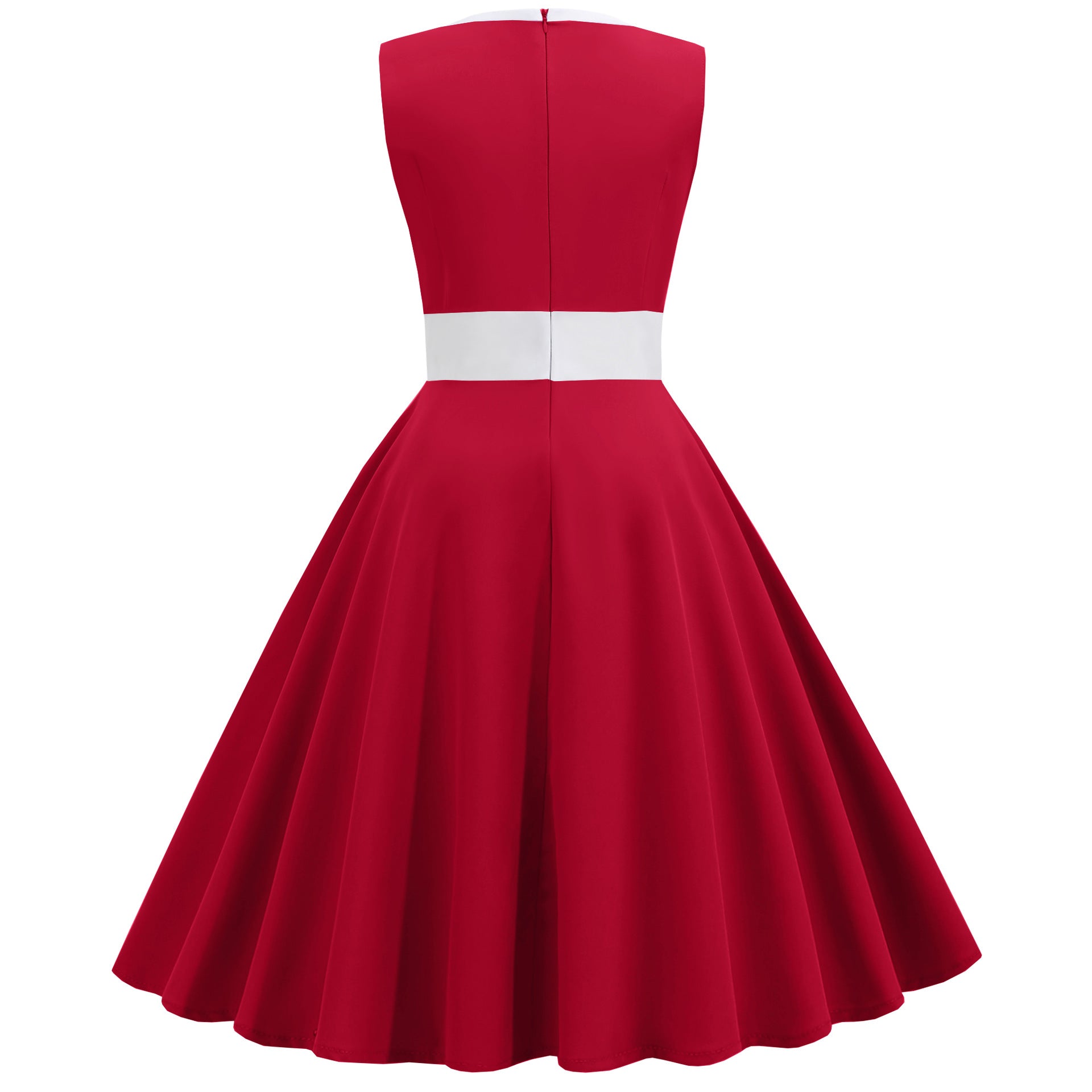 Elegant Sleeveless Dress: Retro A-Line Shift Dress with Round Neckline