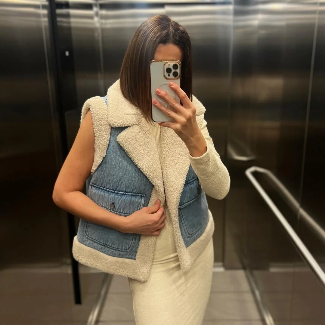 Fashion 2 in 1 Woolen Jacket Vest for Women