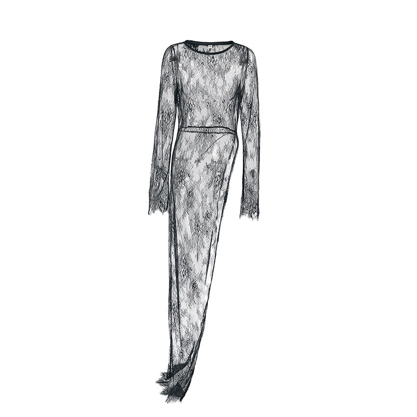 Sexy Black Sheer Lace Dress