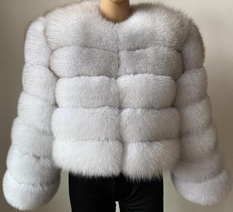 Women's Thickened Faux Fox Fur Spliced Winter Coat