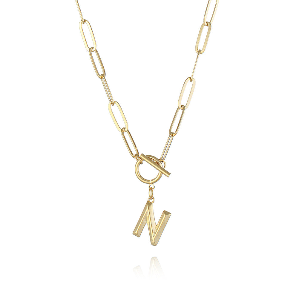 Bridesmaid Gifts Alphabet Necklace Golden Hip-hop Necklace  26 Letter Pendant Necklaces