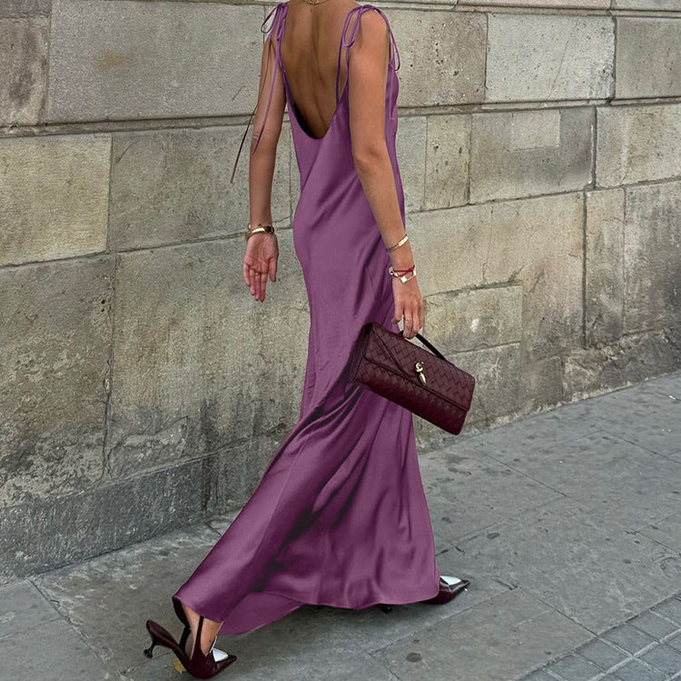 Sexy Satin Long Slip Dress