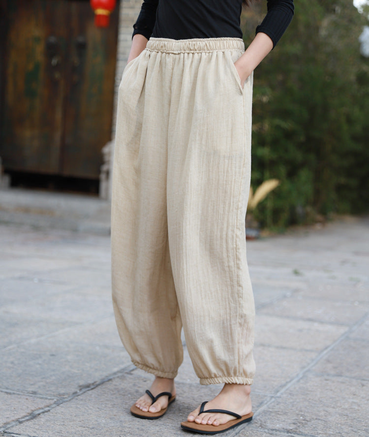 Women's Linen Cotton Loose Lounge Pants