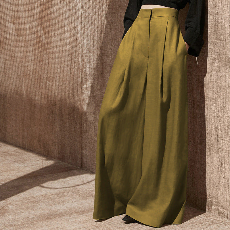 Women's High-Waisted Flowy Wide-Leg Pants