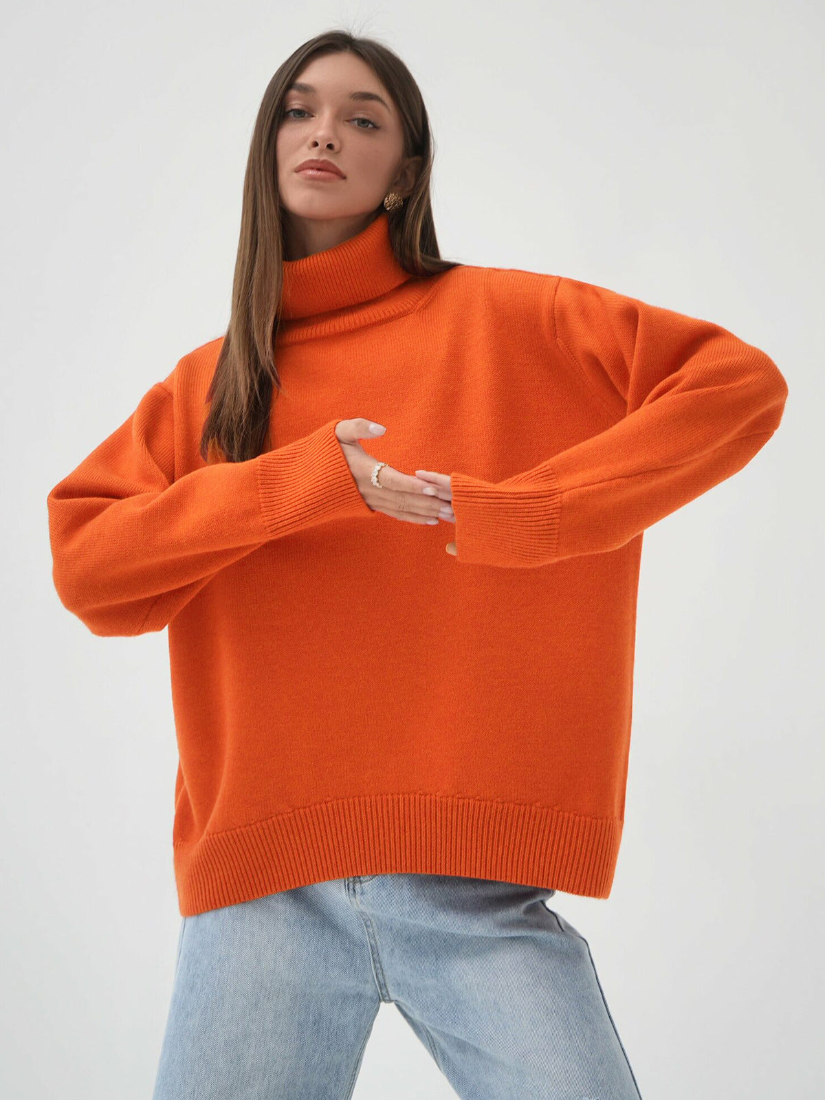 Classical High Neck Knitted Pullover Sweaters