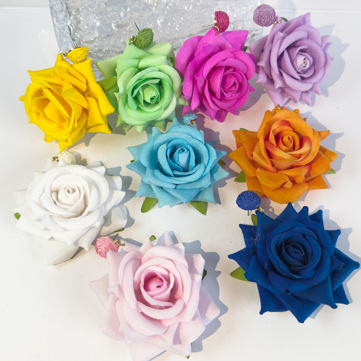 Boho Blooms: Oversized Faux Flower Tassel Earrings
