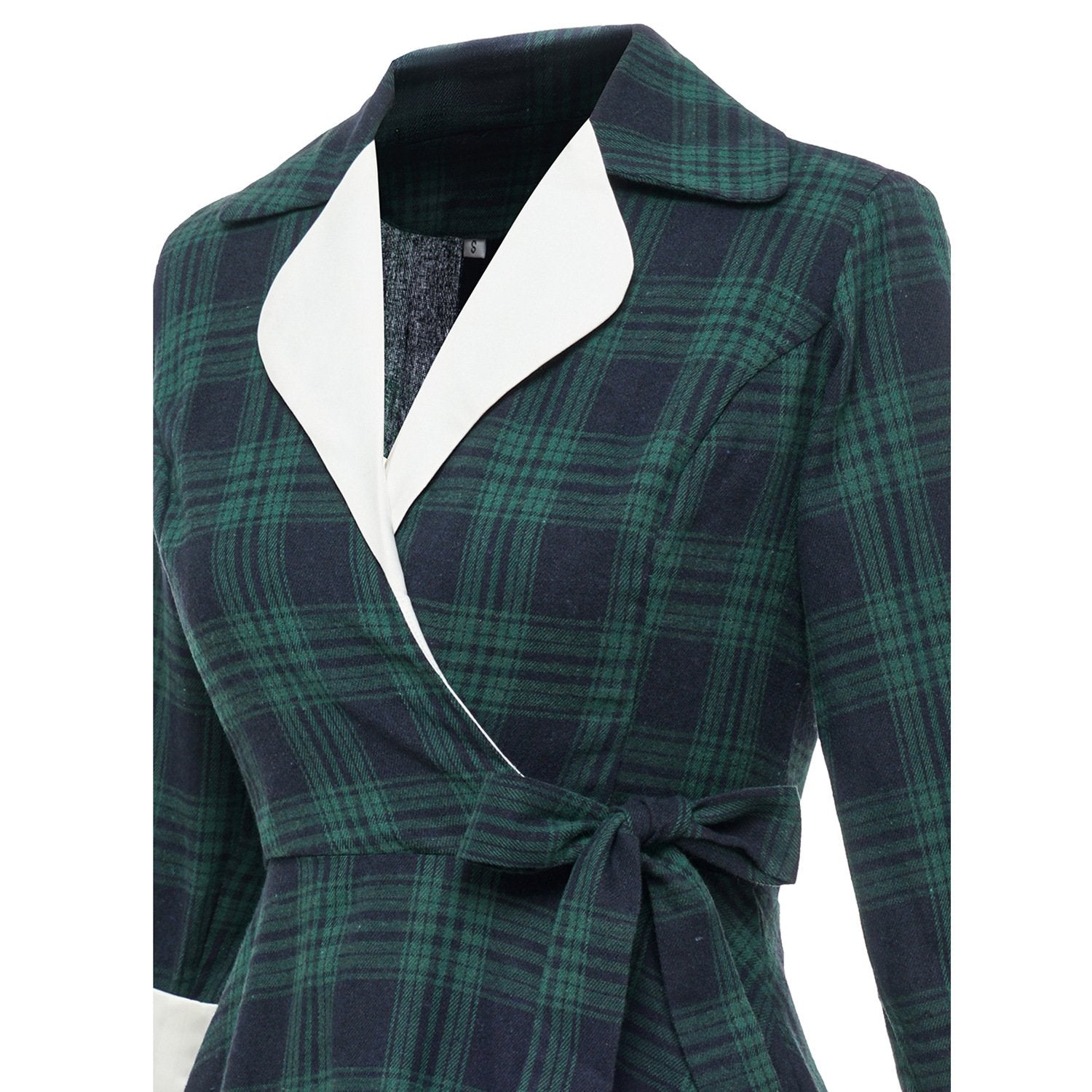 Vintage Plaid Long Sleeves Blazer Women Dresses-Dresses-Free Shipping at meselling99