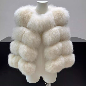 Classic Spliced Short Faux Fox Fur Vest
