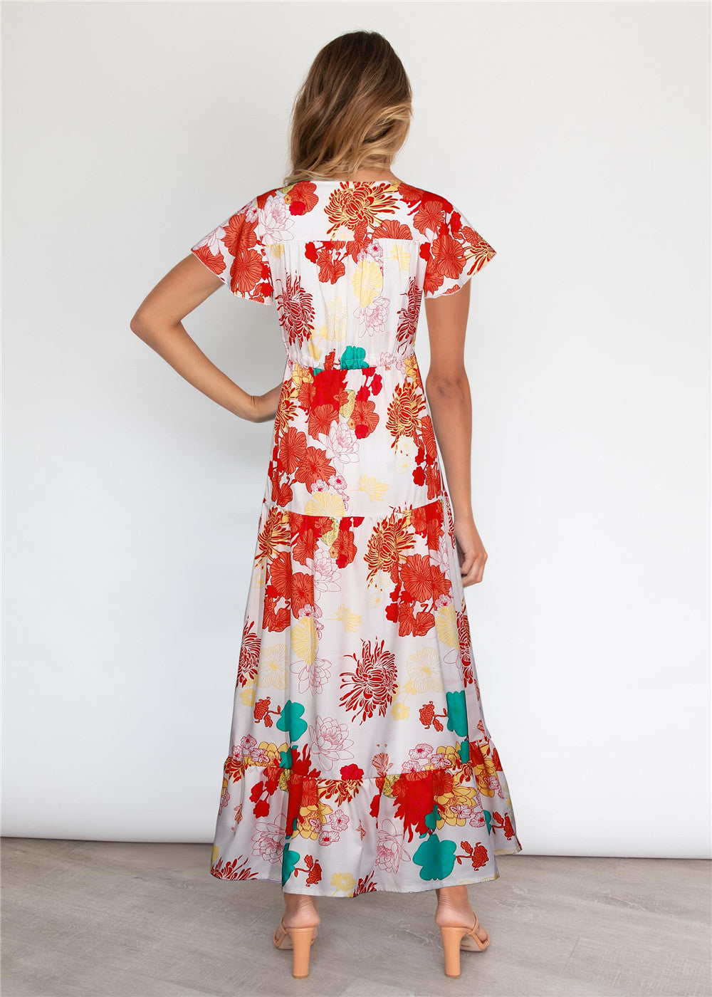 Summer Casual Foral Print Long Holiday Dresses