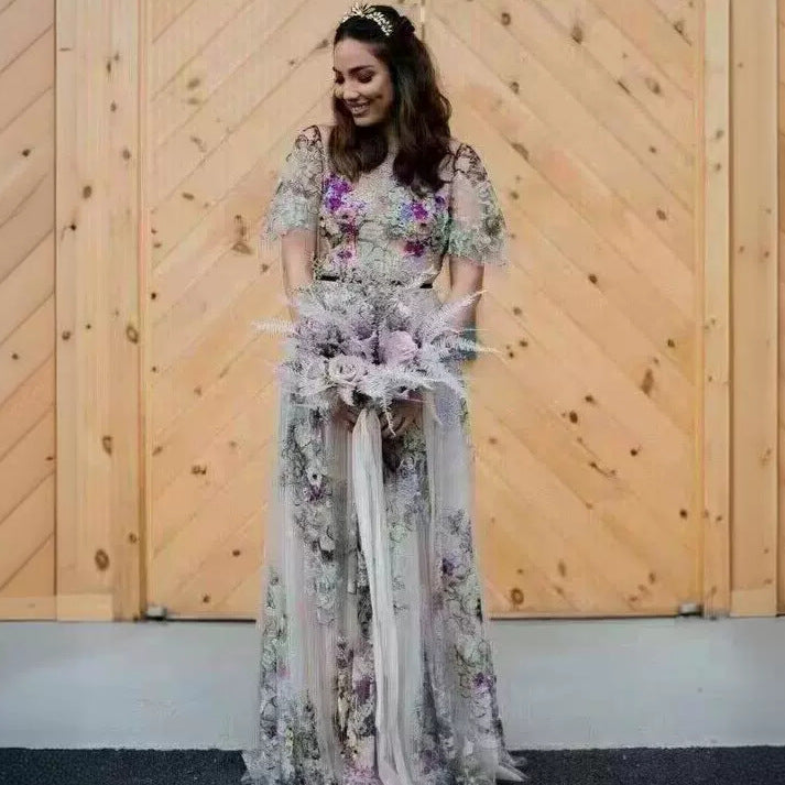 Waist-Cinching Lightweight Floral Wedding Dress