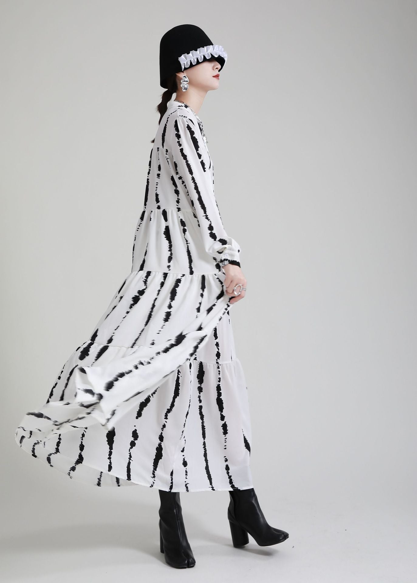 Women Long Sleeves Stand Collar Fall Cozy Dresses-Cozy Dresses-Free Shipping at meselling99