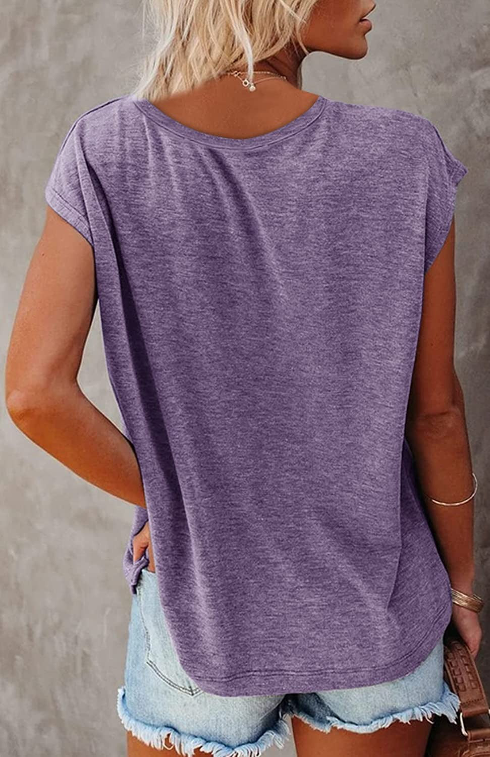 Women's Summer Sleeveless V-Neck Casual Loose Fit T-Shirt