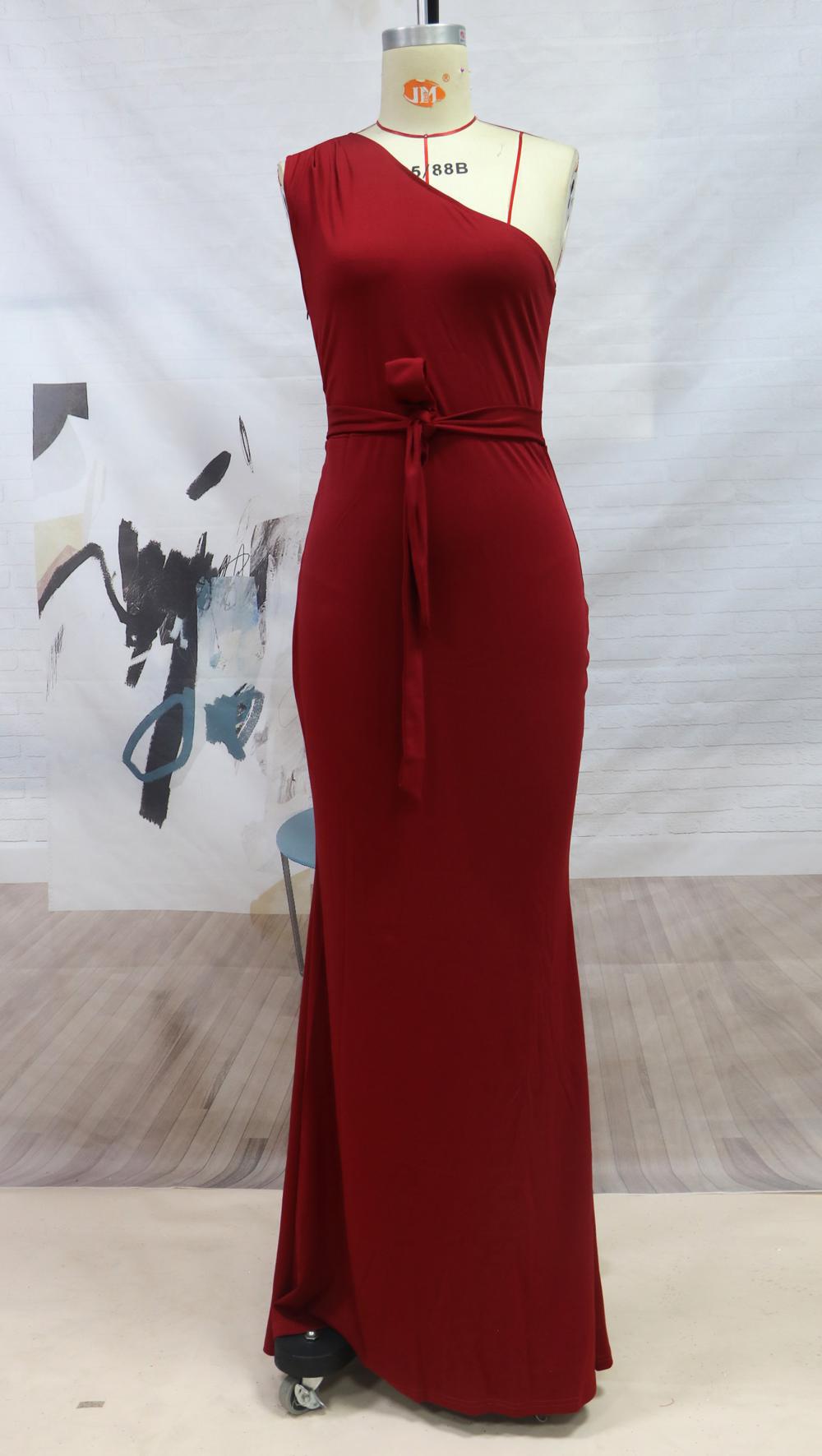 Sexy One Shoulder Sleeveless Evening Dresses-Dresses-Free Shipping at meselling99