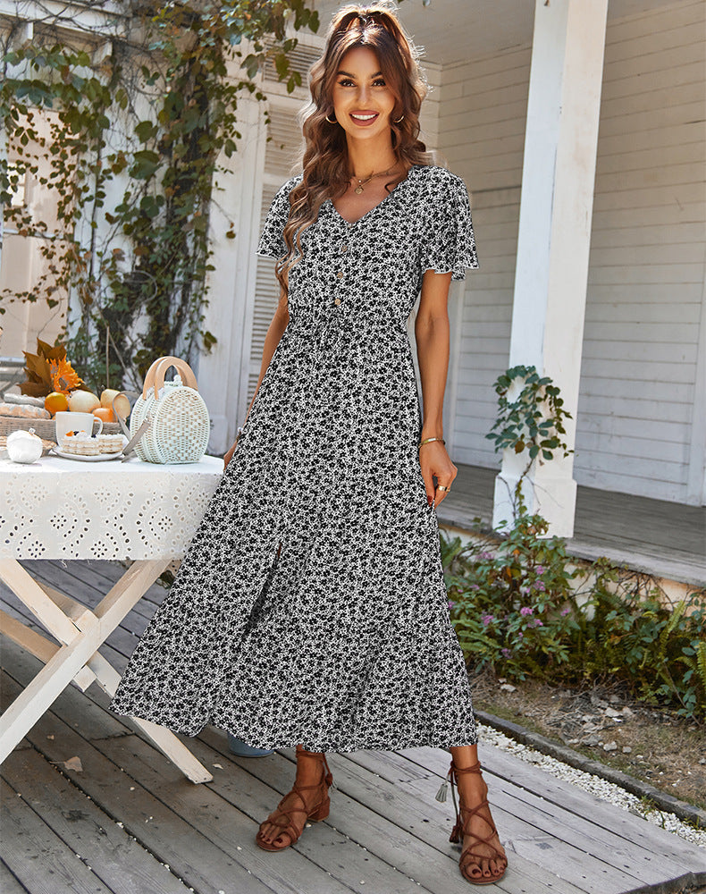 Summer Drawstring Holiday Dresses for Women