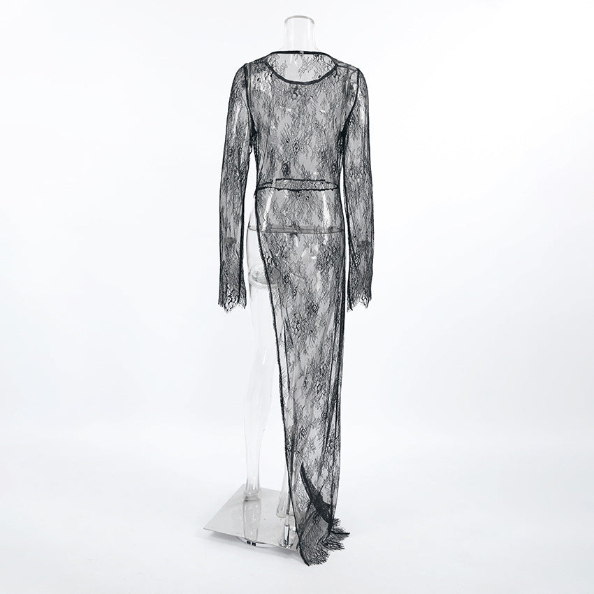 Sexy Black Sheer Lace Dress