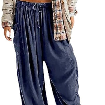 Casual Chiffon Collage Cotton-Linen Harem Pants