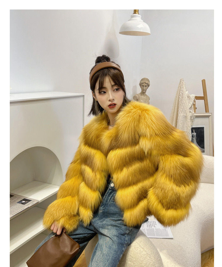 Luxury Winter Fox Fur Women Coats