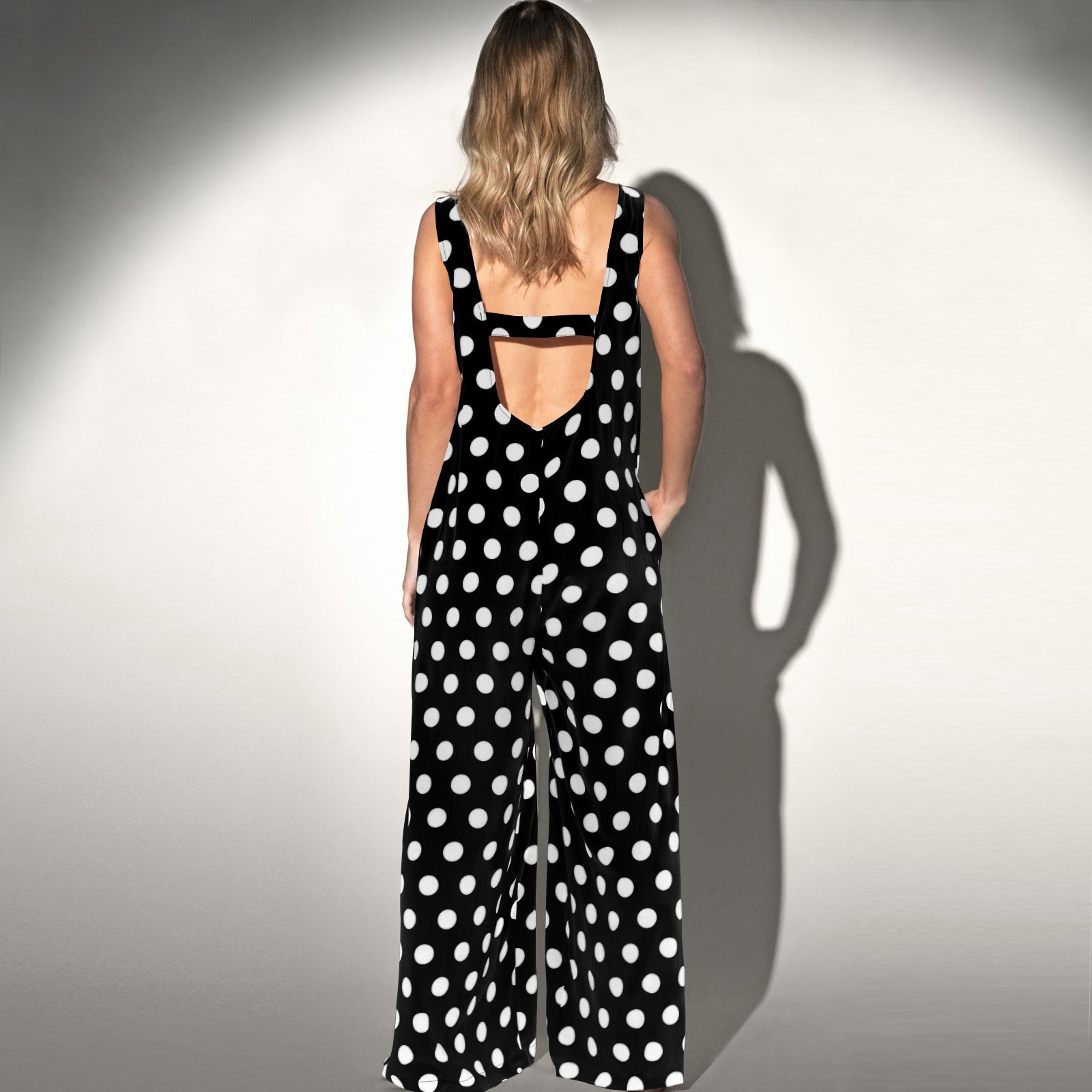 Casual Summer Dot Print Backless Women Jumpsuits