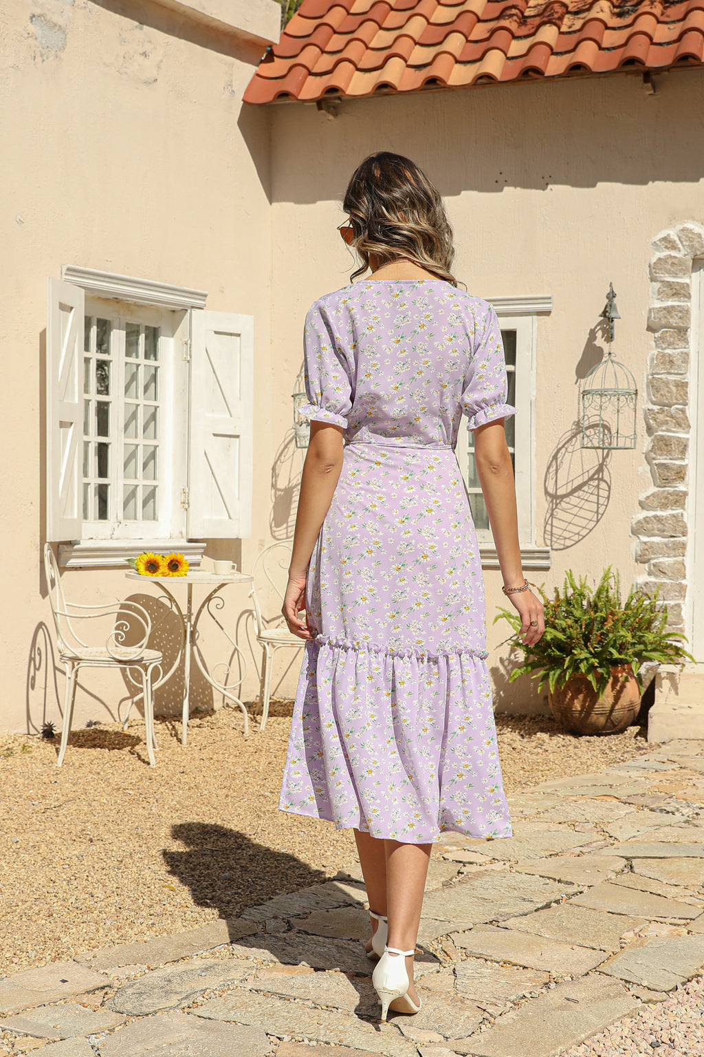 Women's Summer Boho V-Neck Beach Dress