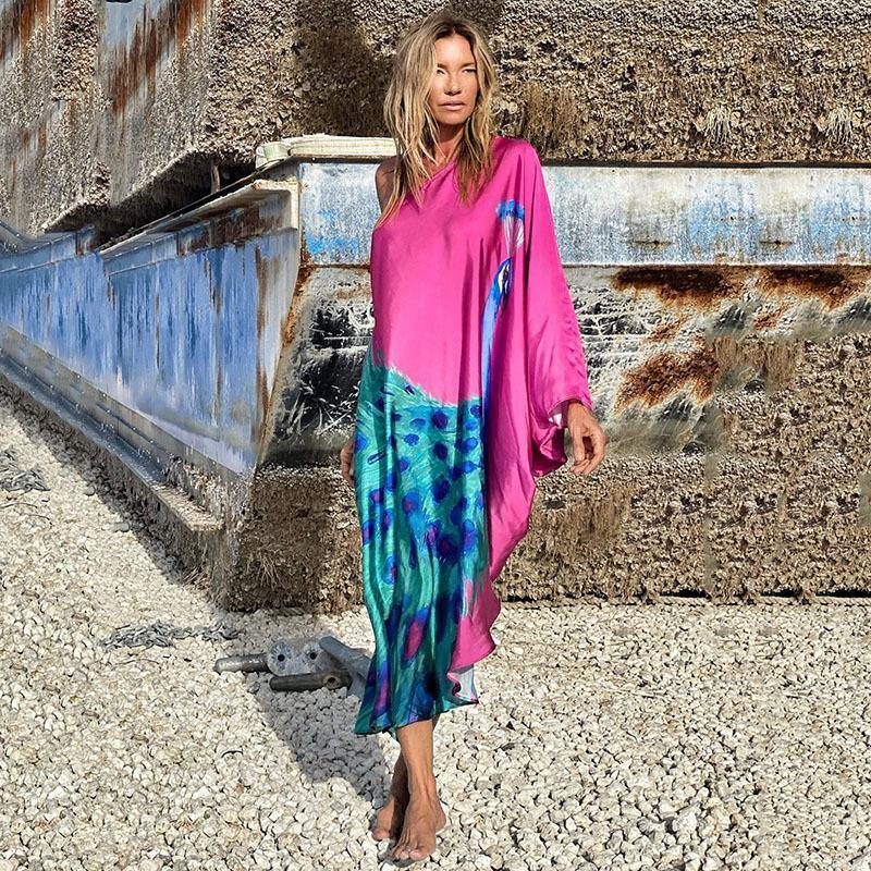 Women Summer One Shoudler Long Dresses-STYLEGOING