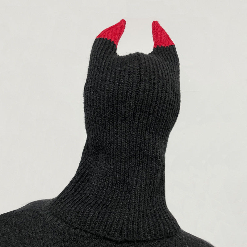 The "Spooky Snuggle" – Halloween Unisex Novelty Knit Beanie & Funny Face Mask