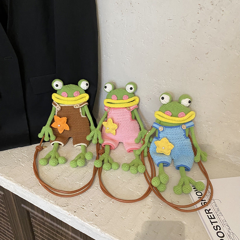 The "Goofy Gulp" Frog Crossbody Bag | Handmade Crochet Phone Pouch