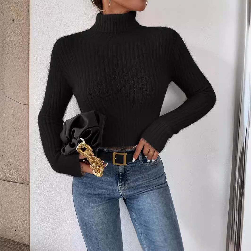 Fashion High Neck Knitted Pullover Sweaters