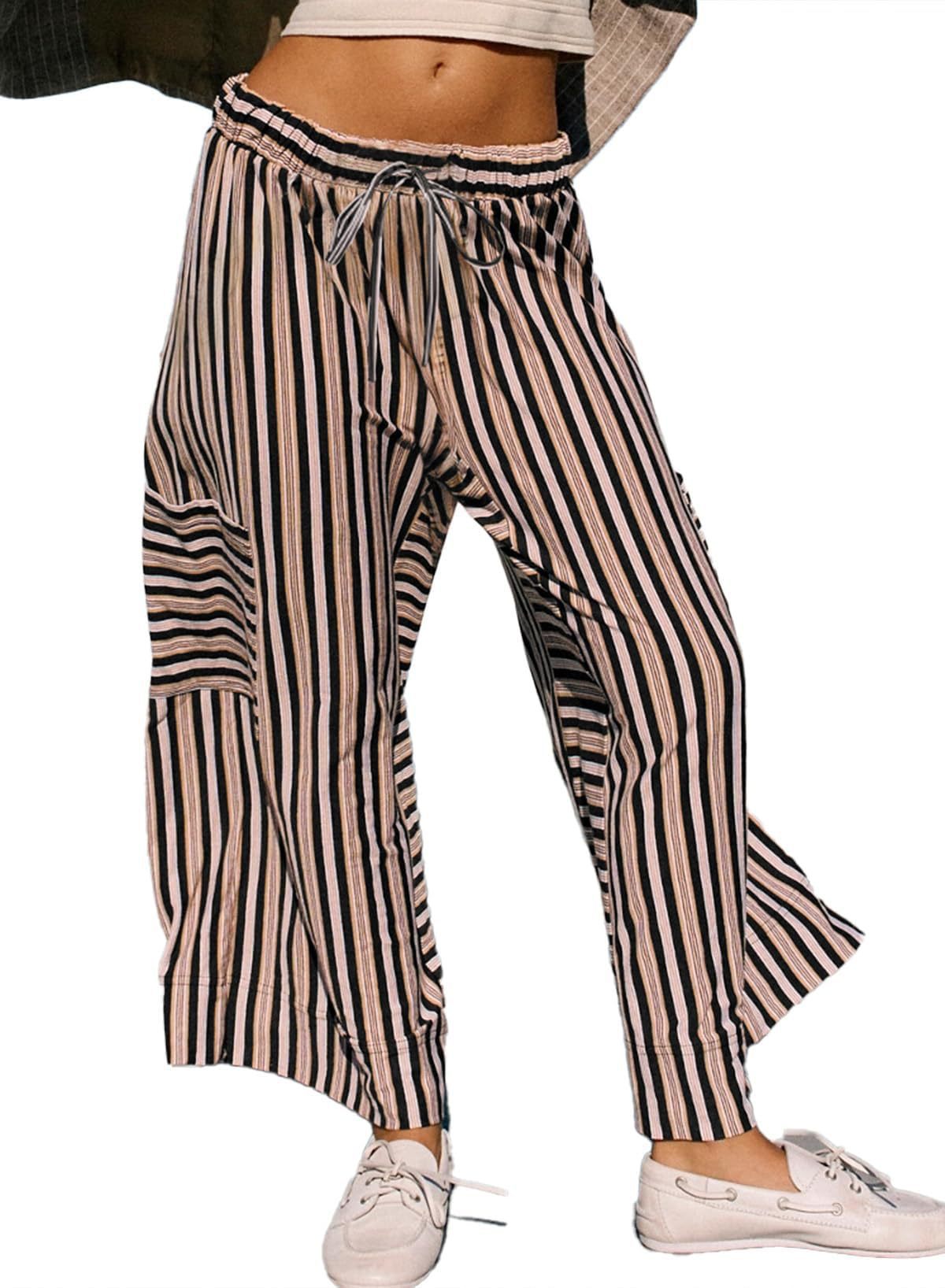 Women's Summer Striped Straight Leg Pants