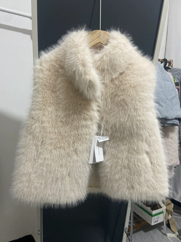 The Ava Cropped Faux Fur Vest