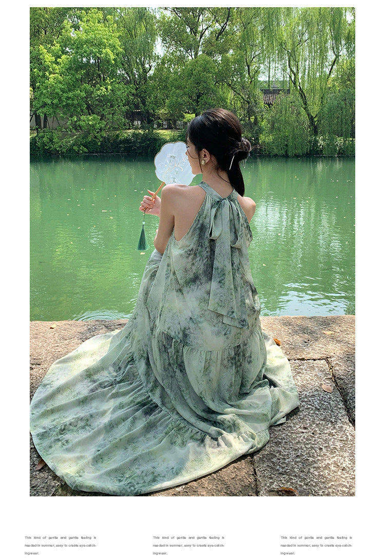 Women's Halter Neck Floral Dress