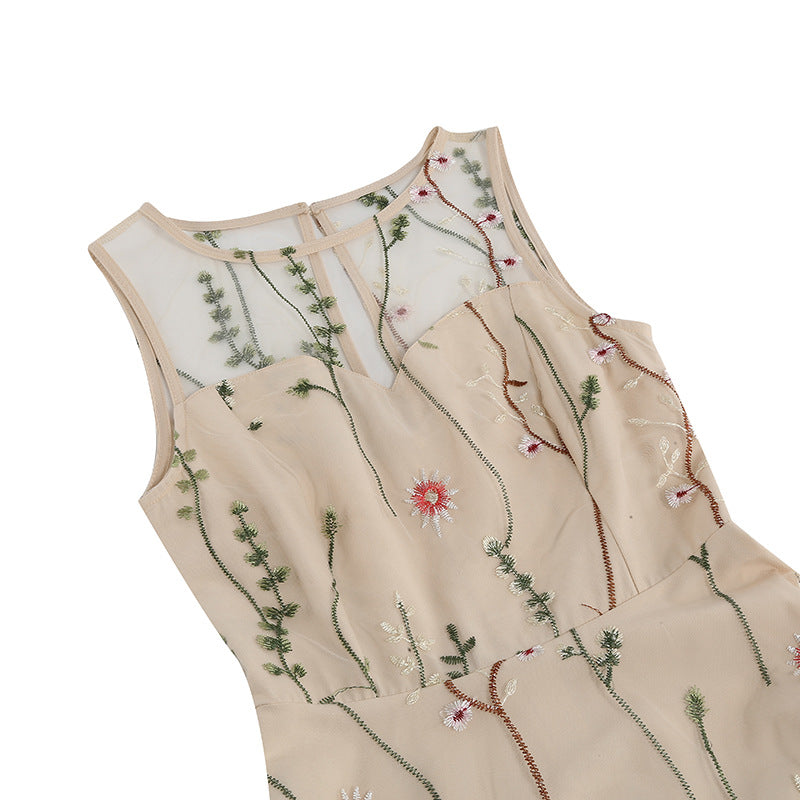 Vintage Sleeveless Embroidery Dresses-Dresses-Free Shipping at meselling99