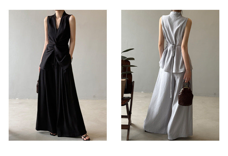 Designer Twist Knot Sleeveless Blouse Set for Women