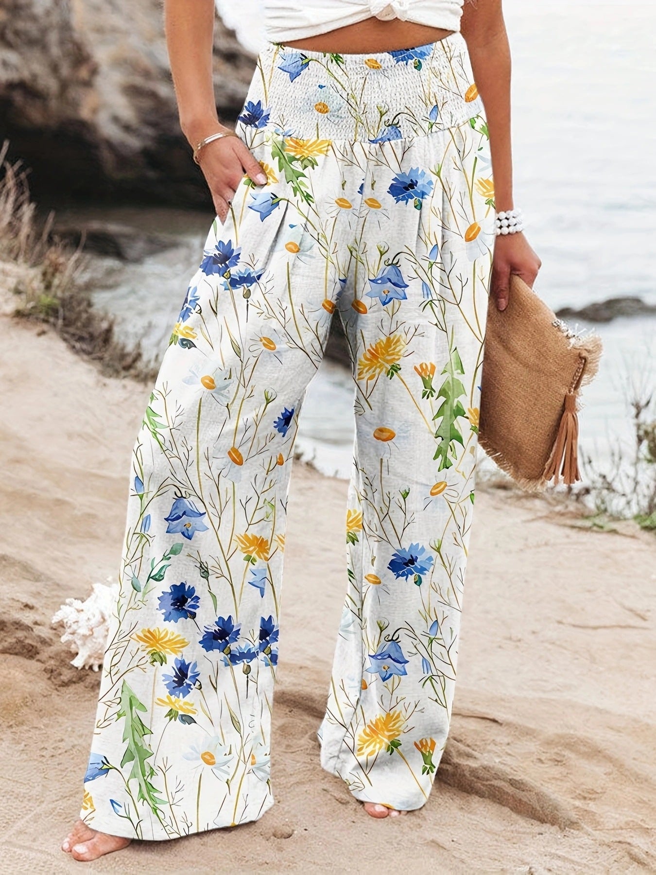 Women's Printed Wide-Leg Lounge Pants