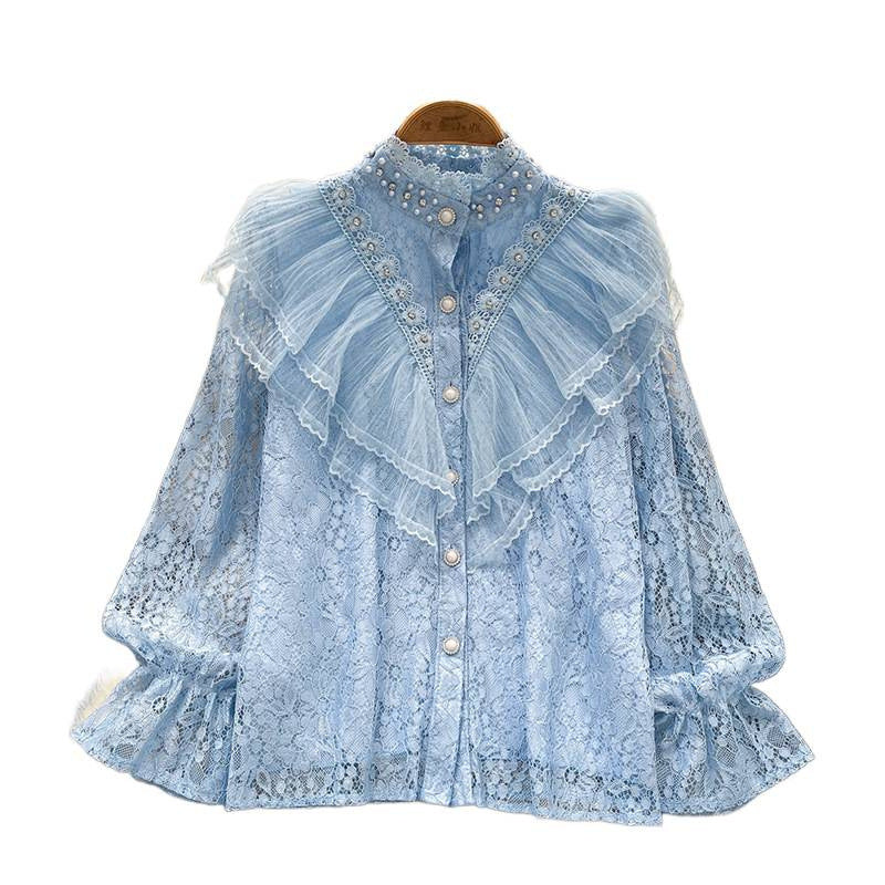 Vintage Beaded & Rhinestone Long Sleeve Shirt