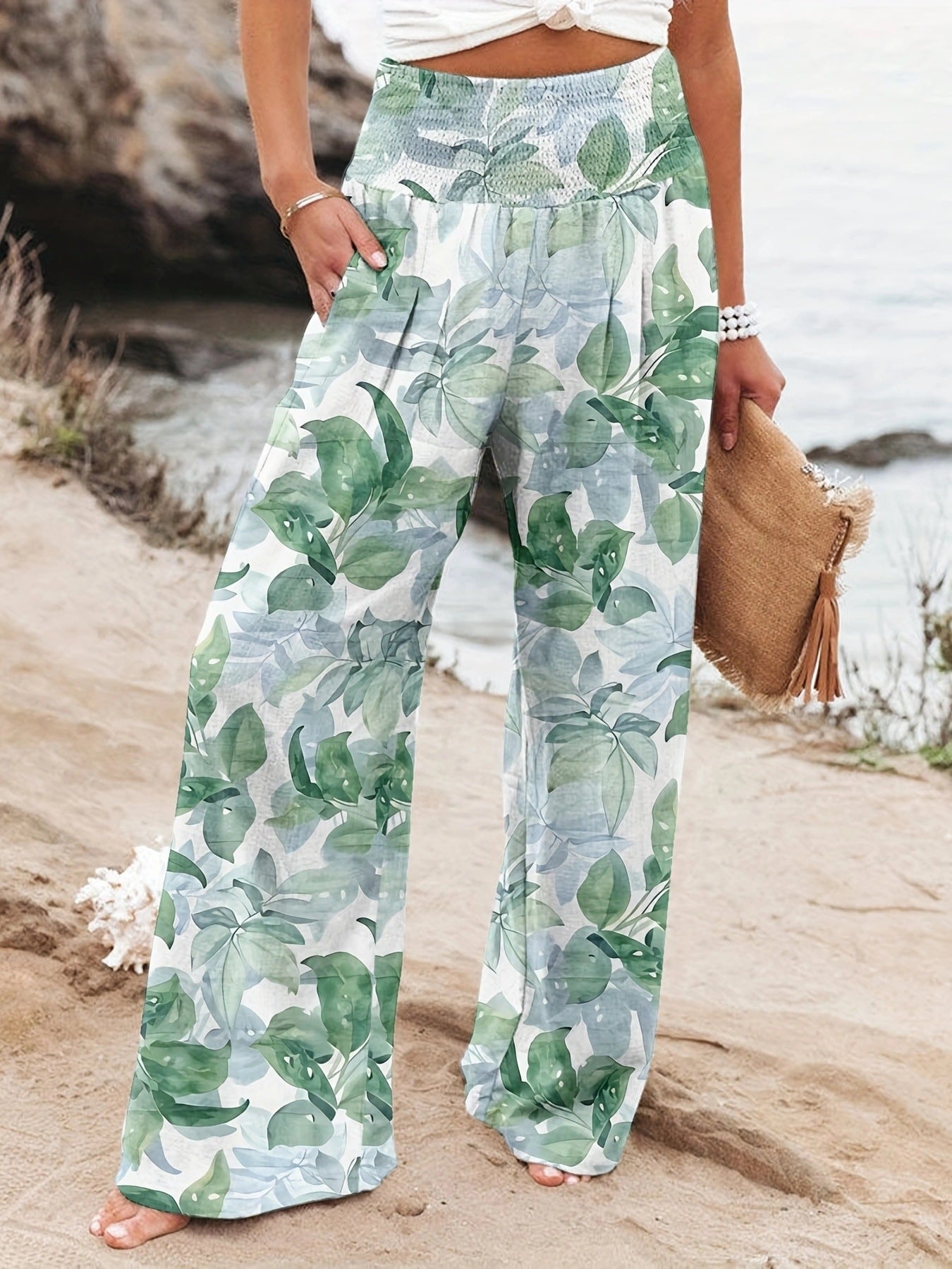 Women's Printed Wide-Leg Lounge Pants