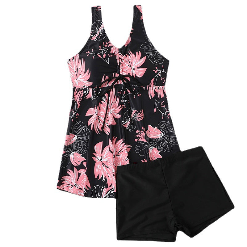 Women's Printed Multi-Colored Conservative Bikini Set