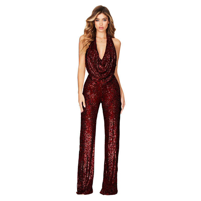 Sexy Sequined Sleeveless Jumpsuits for Party