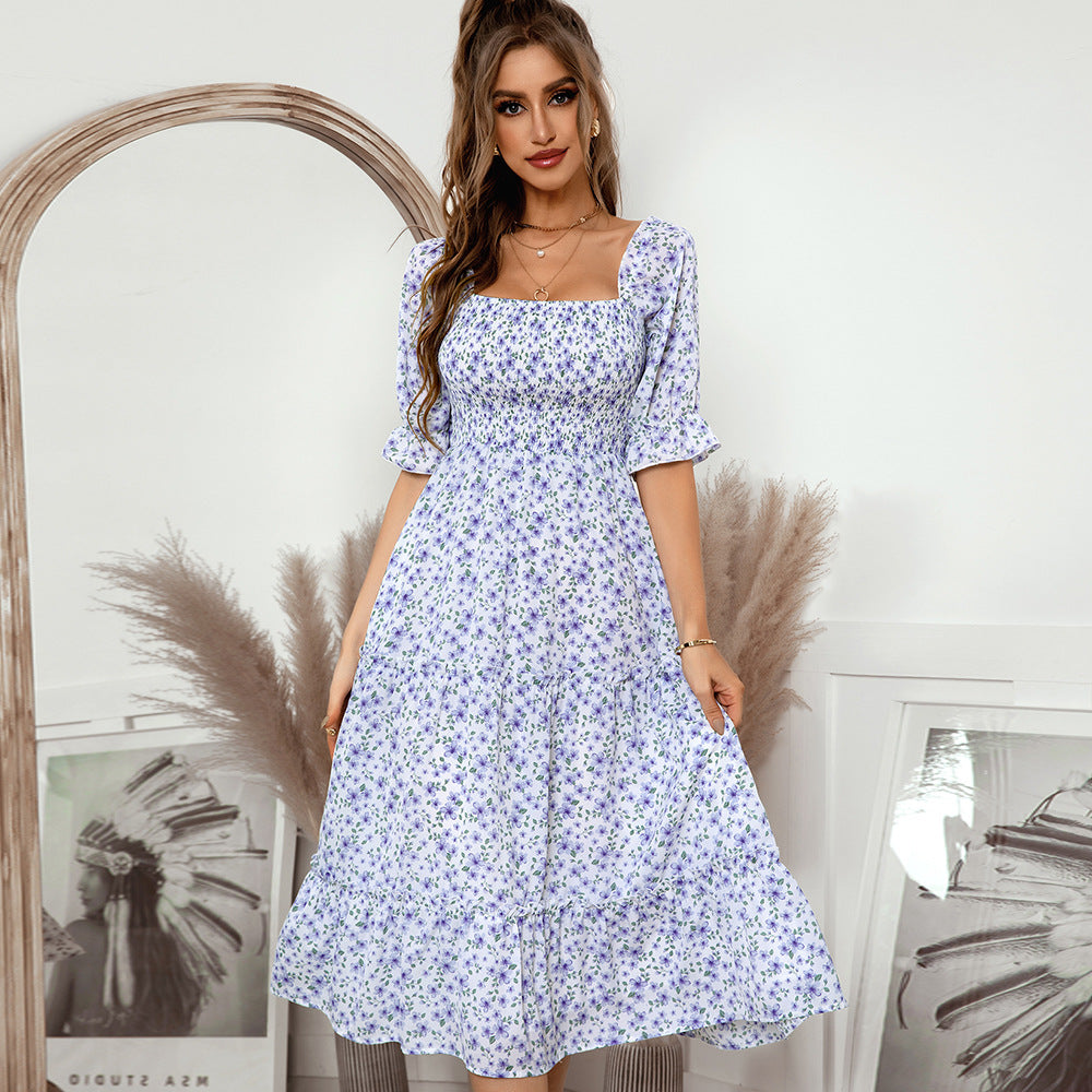 Elegant Half Sleeves Summer Midi Dresses