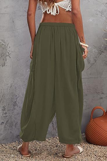Casual Chiffon Collage Cotton-Linen Harem Pants
