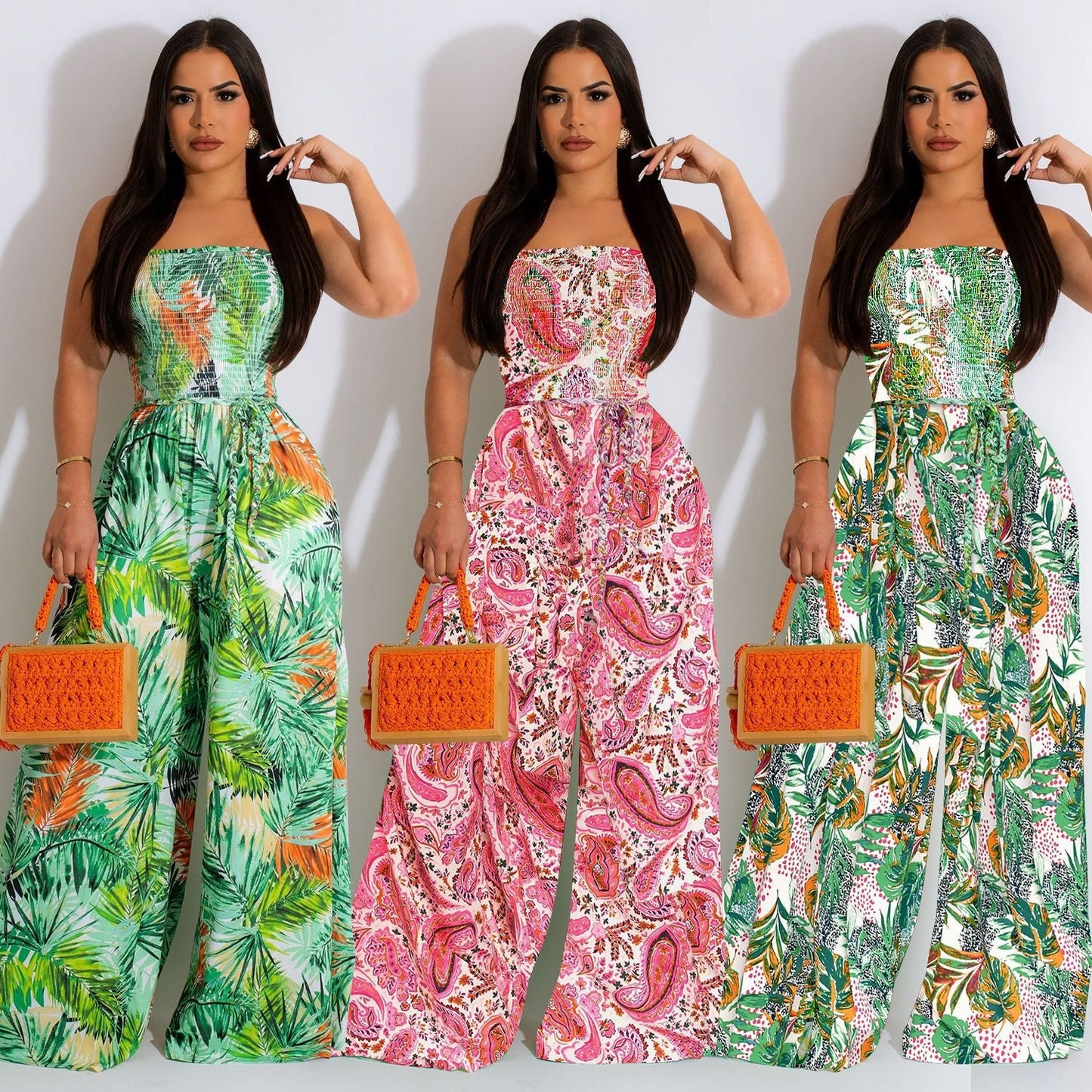 Fashion Floral Print Sleeveless Women Jumpsuits