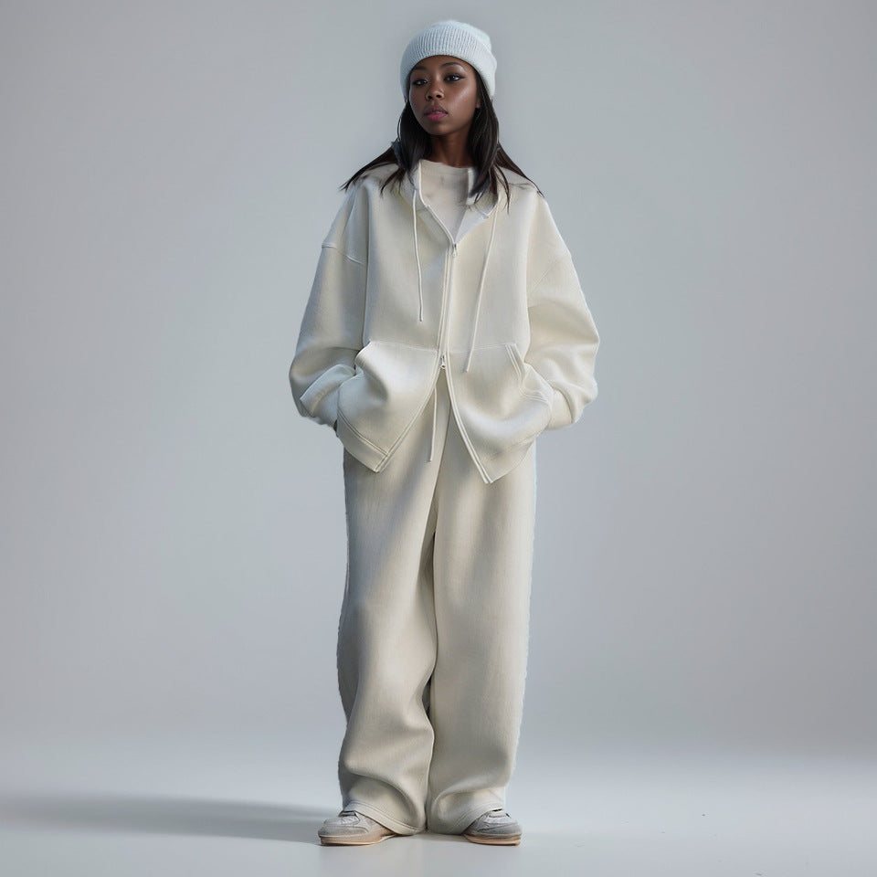 Designed Zippered Hoodies Coats & Drawstring Sports Pants